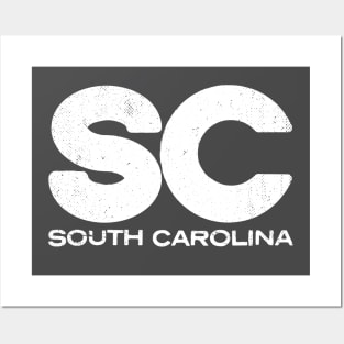 SC South Carolina Vintage State Typography Posters and Art